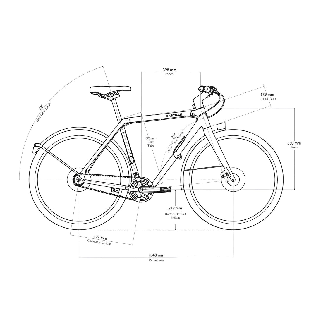 Géométrie du vélo pliant Bastille